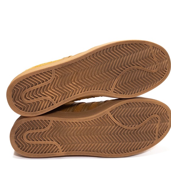 Adidas Campus Sneakers Mens 10.5 Amber Yellow Suede Low Top 3 Stripes Shoes - Picture 11 of 13